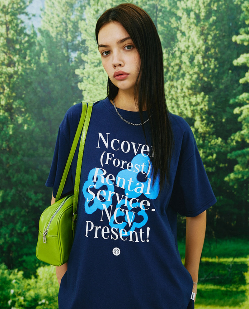 NCOVER（エンカバー）PAINTING FLOWER BUNCH TSHIRT-NAVY