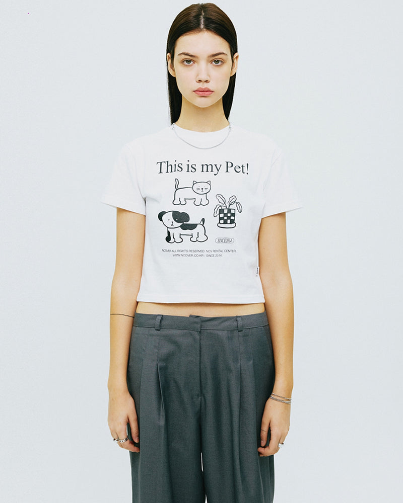 NCOVER（エンカバー）THIS IS MY PET CROP TSHIRT-WHITE