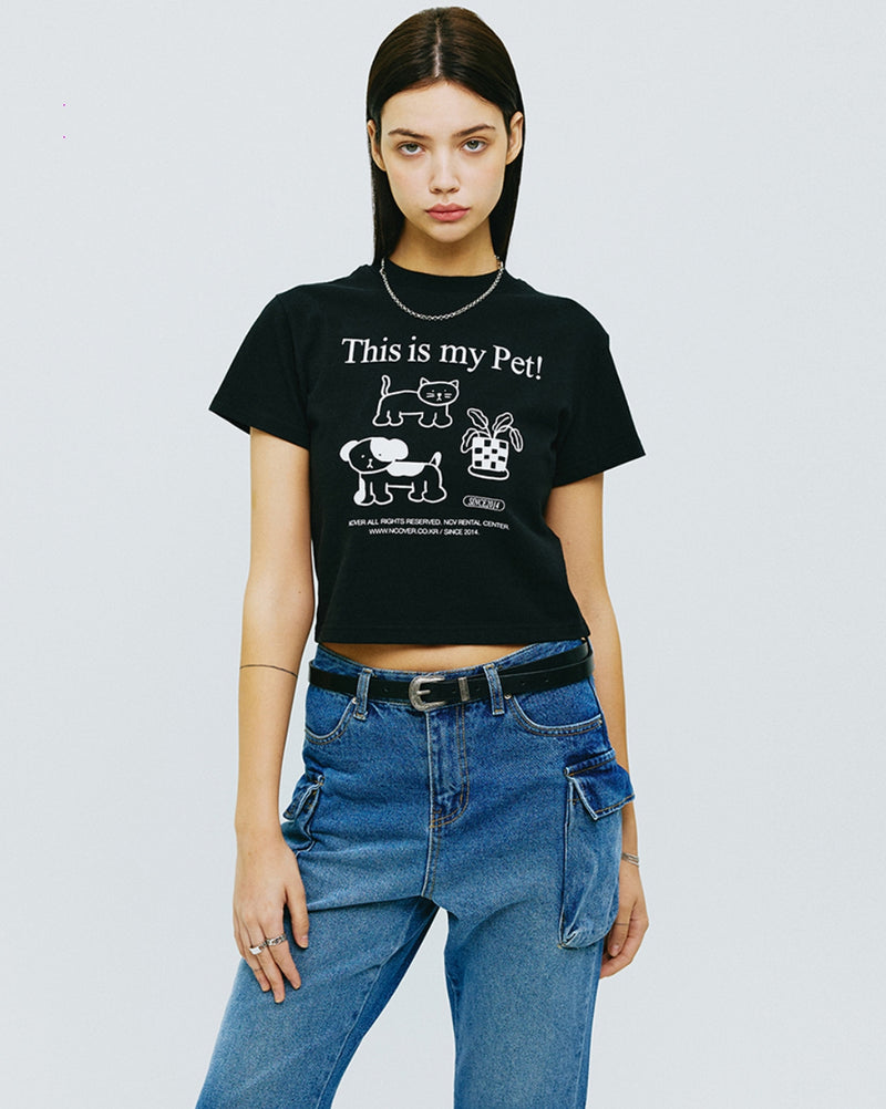 NCOVER（エンカバー）THIS IS MY PET CROP TSHIRT-BLACK