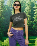 NCOVER（エンカバー）RENTAL FOREST TYPO CROP TSHIRT-CHARCOAL