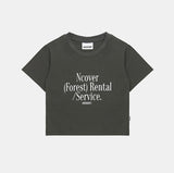 NCOVER（エンカバー）RENTAL FOREST TYPO CROP TSHIRT-CHARCOAL