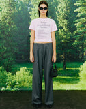 NCOVER（エンカバー）RENTAL FOREST TEXT CROP TSHIRT-PINK