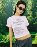 NCOVER（エンカバー）RENTAL FOREST TEXT CROP TSHIRT-PINK