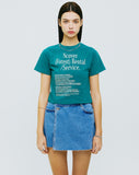 NCOVER（エンカバー）RENTAL FOREST TEXT CROP TSHIRT-EMERALD