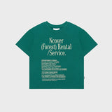 NCOVER（エンカバー）RENTAL FOREST TEXT CROP TSHIRT-EMERALD