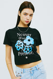 NCOVER（エンカバー）PAINTING FLOWER BUNCH CROP TSHIRT-BLACK