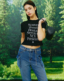 NCOVER（エンカバー）RENTAL FOREST TYPO CROP KNIT-BLACK