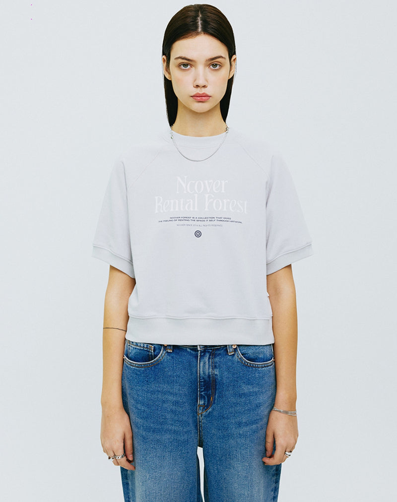 NCOVER（エンカバー）RENTAL FOREST TYPO HALF SWEATSHIRT-GREY
