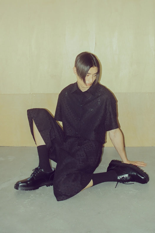 イーエスシースタジオ(ESC STUDIO) lace culotte pants (black)