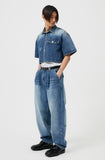 イーエスシースタジオ(ESC STUDIO)  washing denim pocket pants (blue)