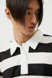 イーエスシースタジオ(ESC STUDIO) stripe short sleeve polor shirt (black)