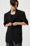 イーエスシースタジオ(ESC STUDIO) oversize short sleeve blazer (black)