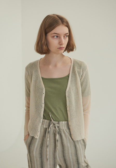 TMO BY 13MONTH（ティーエムオーバイサーティンマンス）SEE-THROUGH CARDIGAN (IVORY)