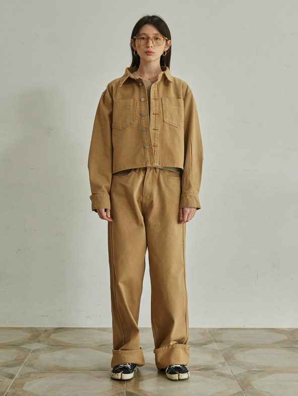 TMO BY 13MONTH（ティーエムオーバイサーティンマンス）DENIM SETUP PANTS (CAMEL)