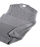 SSY(エスエスワイ) gradation punching knit vest grey