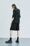 SSY(エスエスワイ) [set] scoop nylon shirt & modal t-shirt black