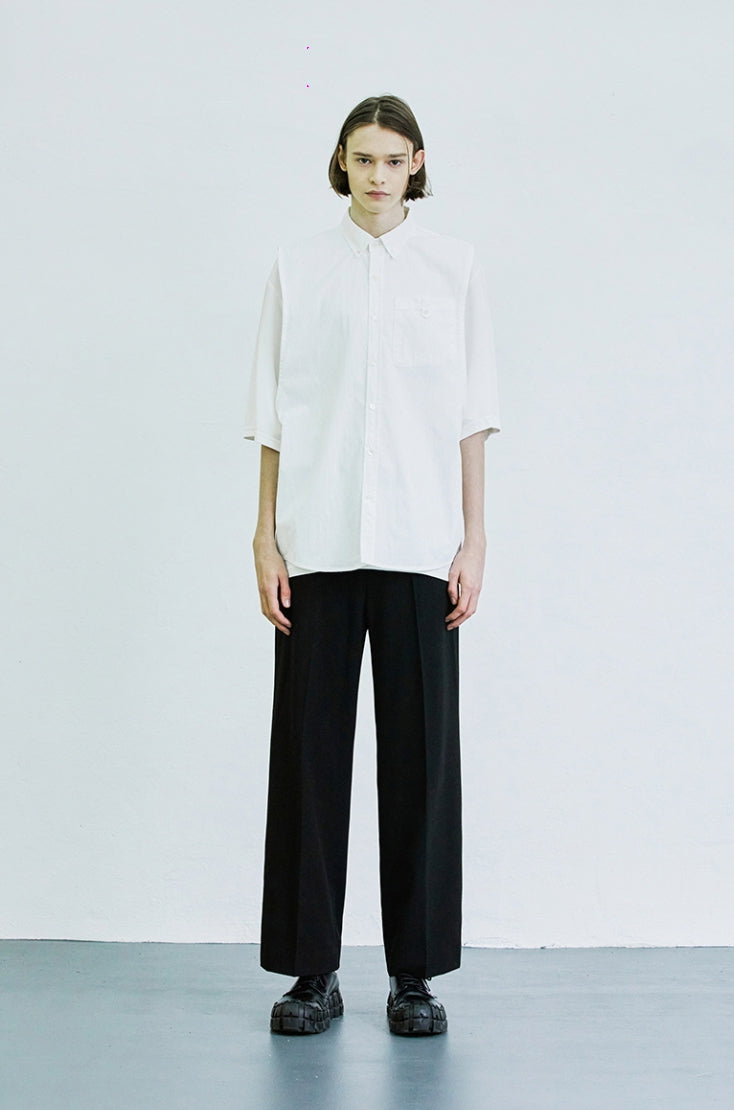 SSY(エスエスワイ) [set] scoop nylon shirt & modal t-shirt white