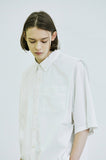 SSY(エスエスワイ) [set] scoop nylon shirt & modal t-shirt white