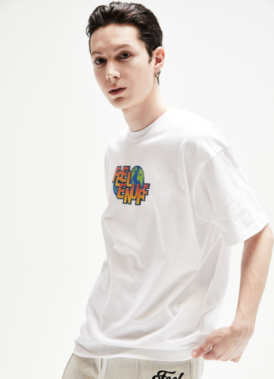 FEEL ENUFF (フィールイナフ) Earth Logo Tee / White