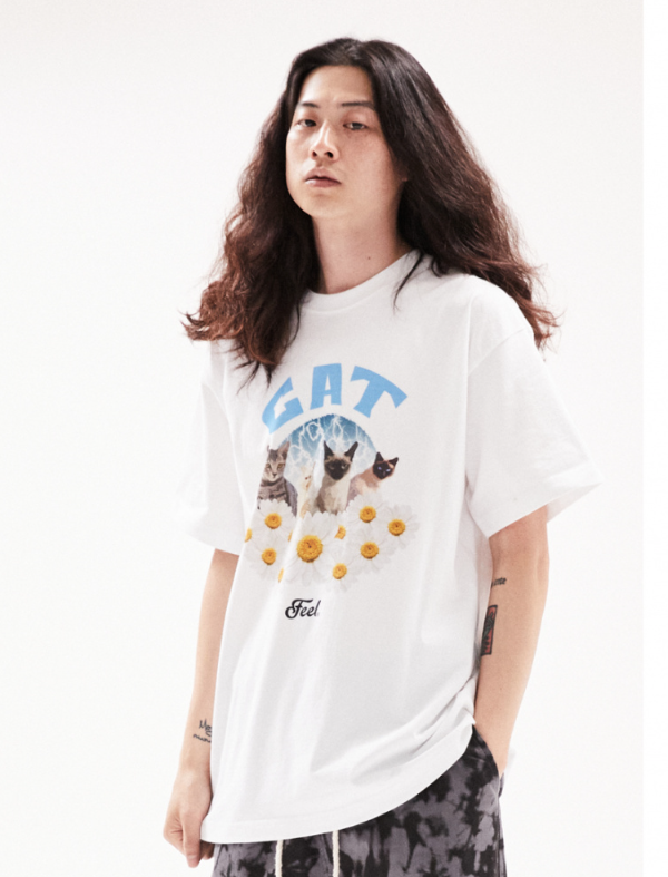 FEEL ENUFF (フィールイナフ) Cats Tee / White