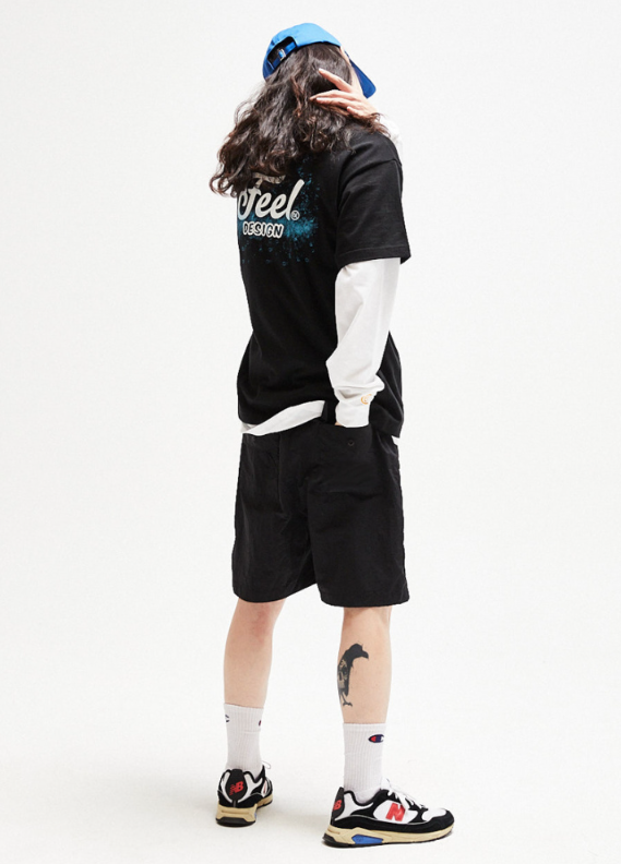 FEEL ENUFF (フィールイナフ) Nylon Logo Shorts / Black
