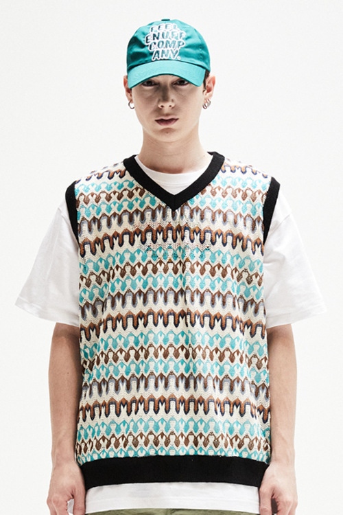 FEEL ENUFF (フィールイナフ) Mix Pattern Vest / Green