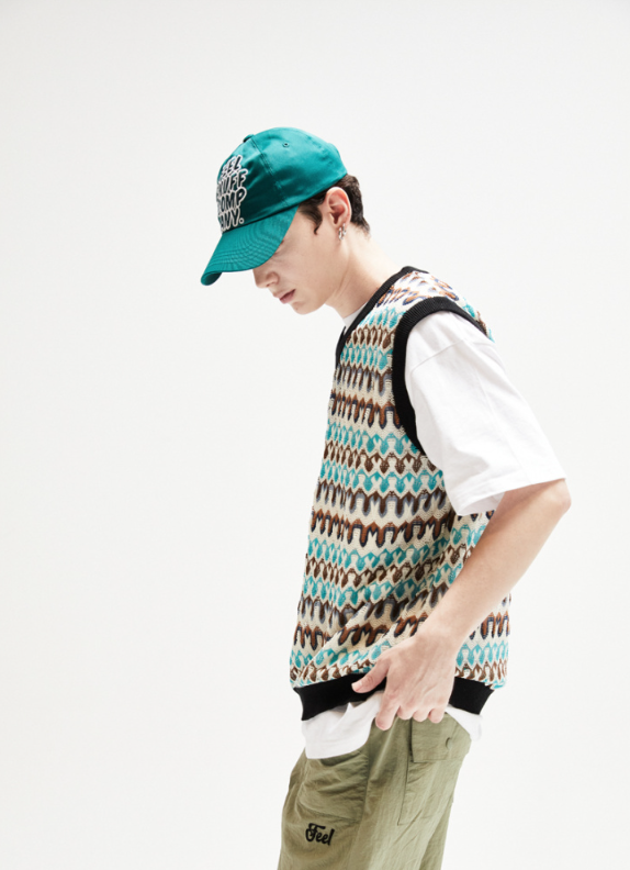 FEEL ENUFF (フィールイナフ) Mix Pattern Vest / Green