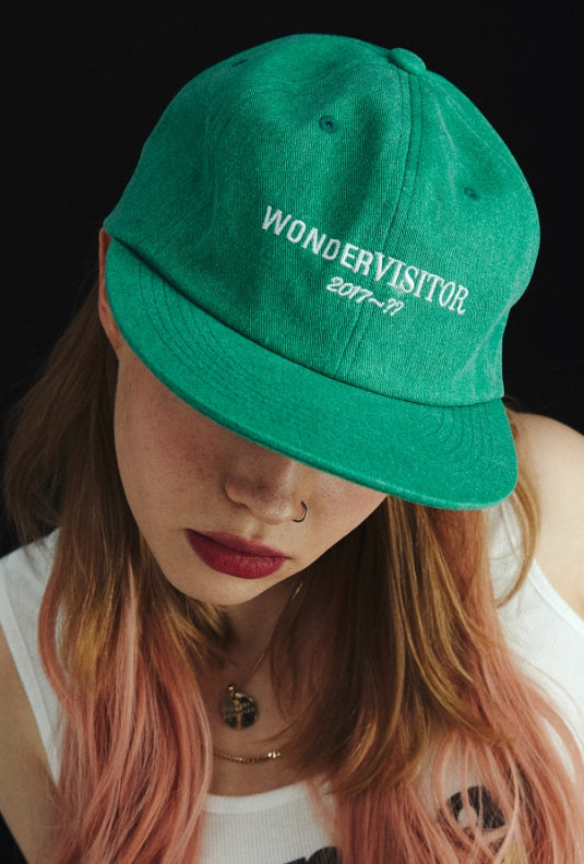 ワンダービジター(WONDER VISITOR)  Logo washing ball-cap [Green]