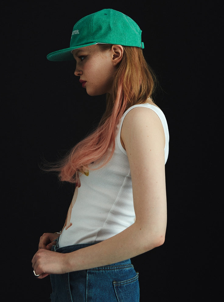 ワンダービジター(WONDER VISITOR)  Logo washing ball-cap [Green]