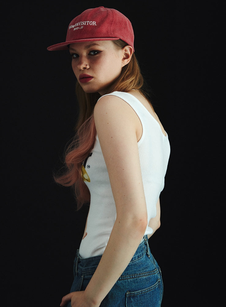 ワンダービジター(WONDER VISITOR)  Logo washing ball-cap [Red]