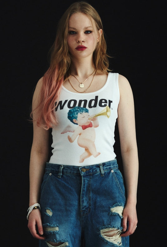 ワンダービジター(WONDER VISITOR)  Punk Angel Scoop Sleeveless [White]