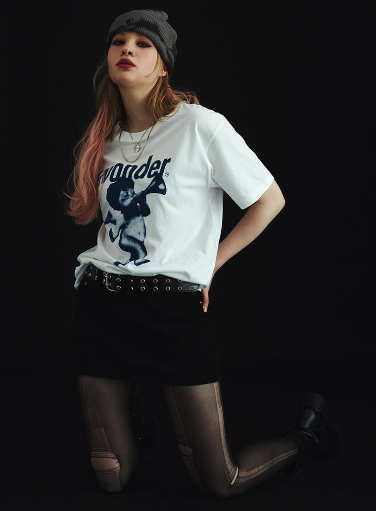 ワンダービジター(WONDER VISITOR)  Mono-Punk Angel overfit T-Shirt [WH-navy]