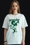 ワンダービジター(WONDER VISITOR) Mono-Punk Angel overfit T-Shirt [WH-green]