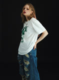 ワンダービジター(WONDER VISITOR) Mono-Punk Angel overfit T-Shirt [WH-green]