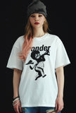 ワンダービジター(WONDER VISITOR) Mono-Punk Angel overfit T-Shirt [WH-black]