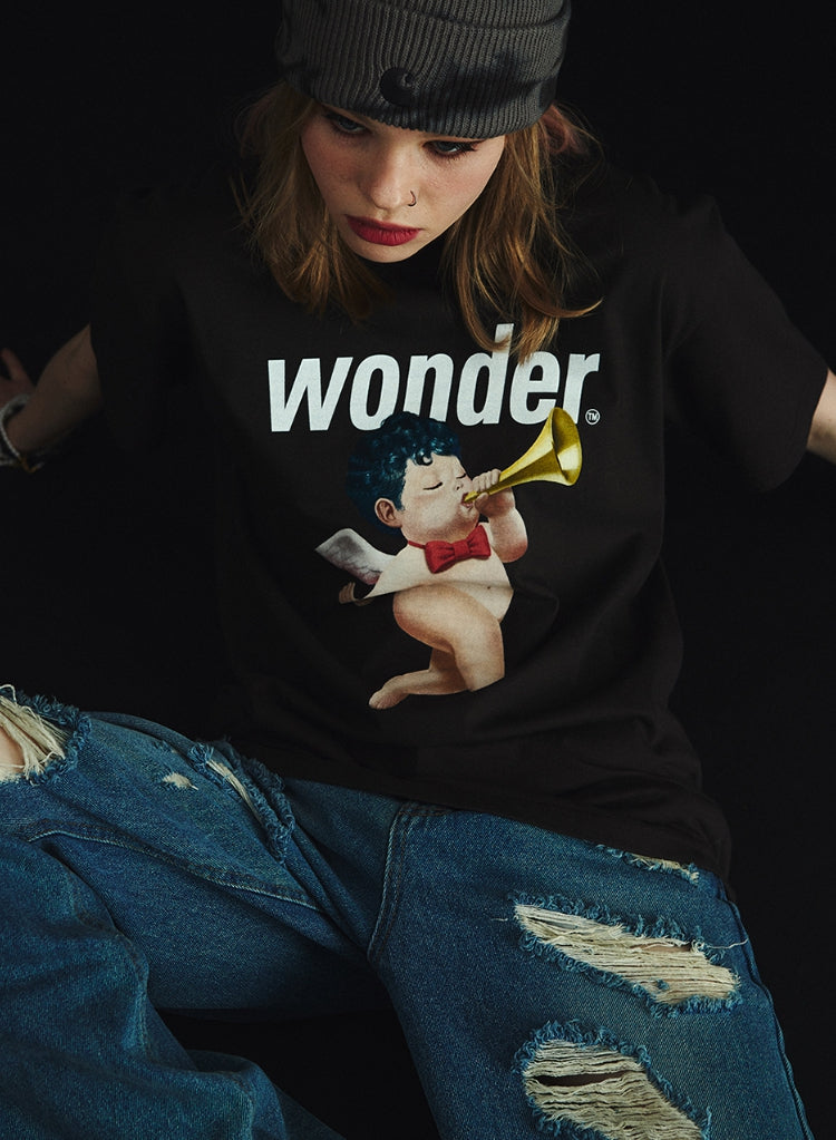 ワンダービジター(WONDER VISITOR)  Punk Angel overfit T-Shirt [Charcoal grey]