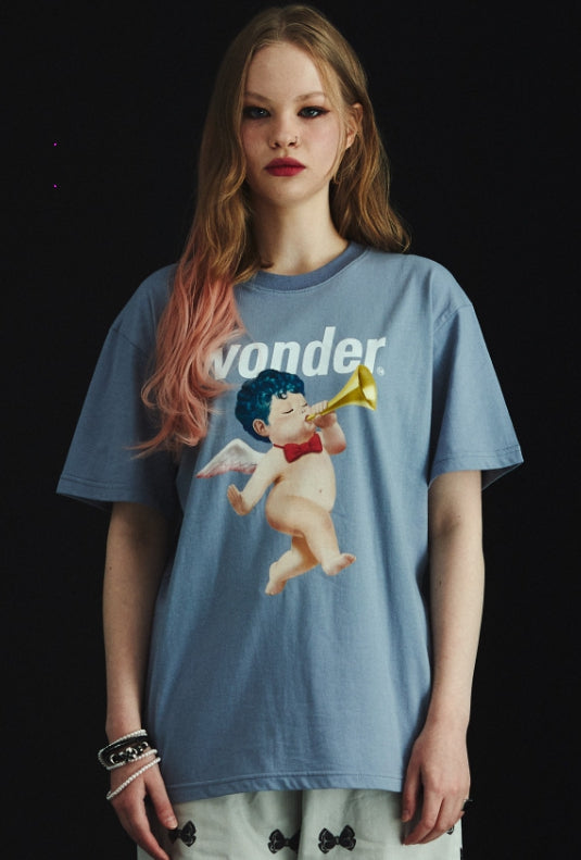 ワンダービジター(WONDER VISITOR)  Punk Angel overfit T-Shirt [Blue]