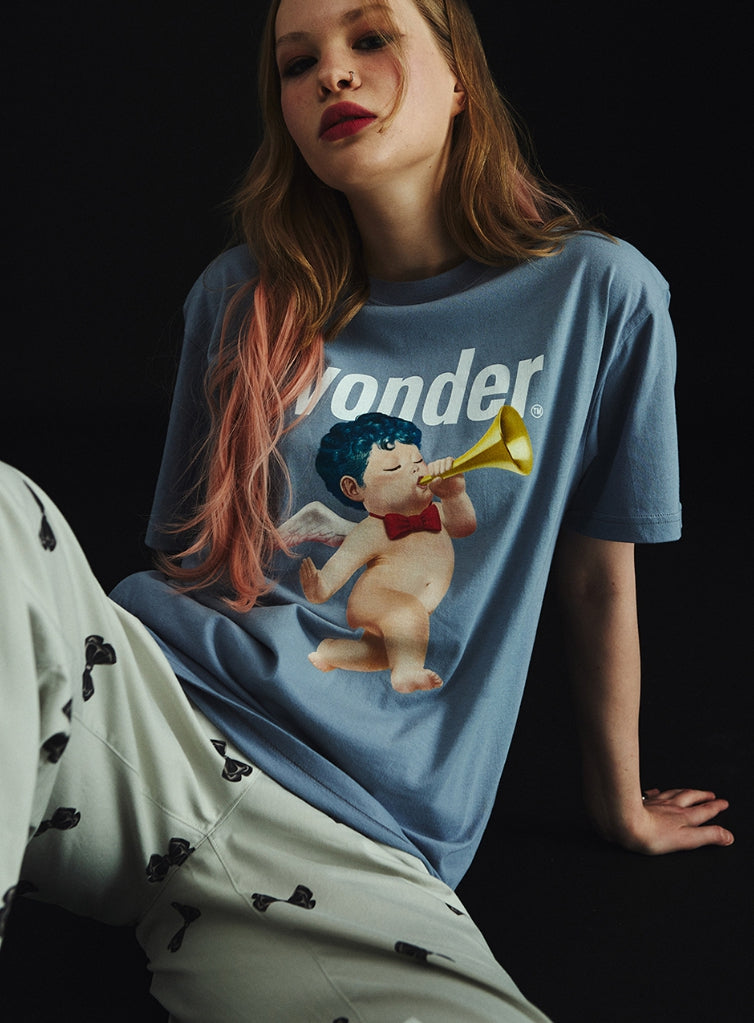 ワンダービジター(WONDER VISITOR)  Punk Angel overfit T-Shirt [Blue]
