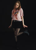 ワンダービジター(WONDER VISITOR)  Punk Angel overfit T-Shirt [Pink]