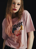 ワンダービジター(WONDER VISITOR)  Punk Angel overfit T-Shirt [Pink]