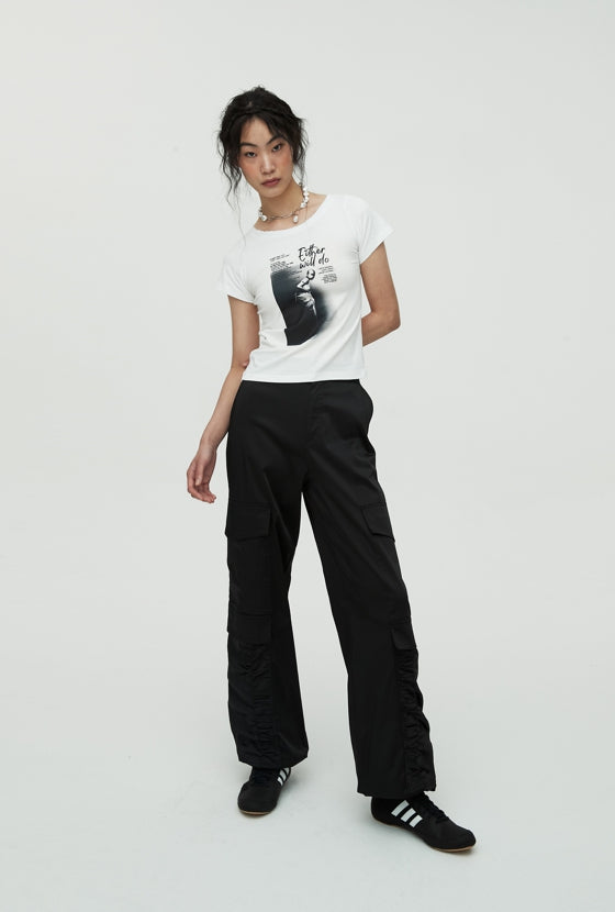 nache(ナチェ) DAMAGE HALF TONE T-SHIRT (UNISEX) - WHITE