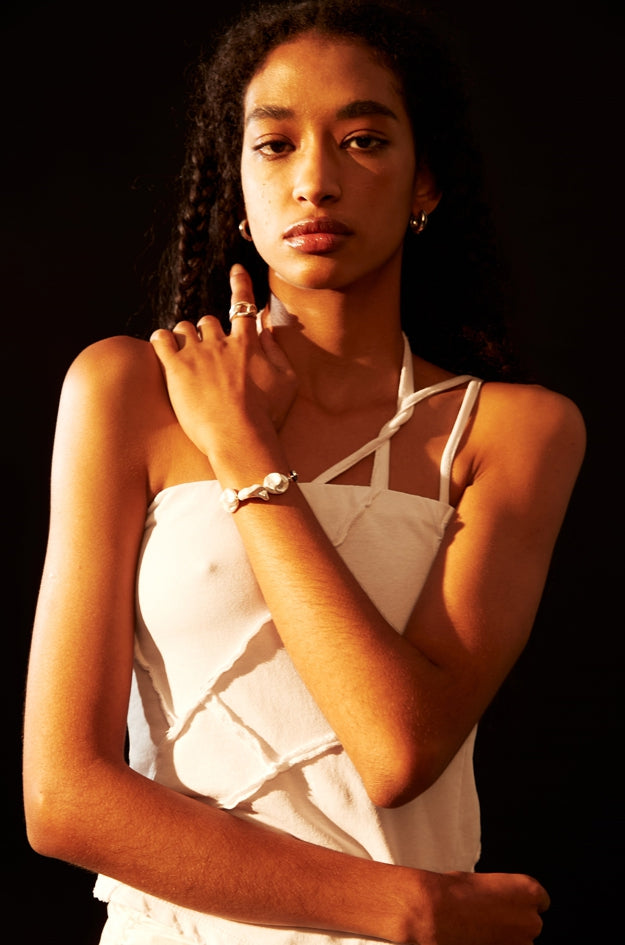 nache(ナチェ) RAWCUT WASHING SLEEVELESS - WHITE