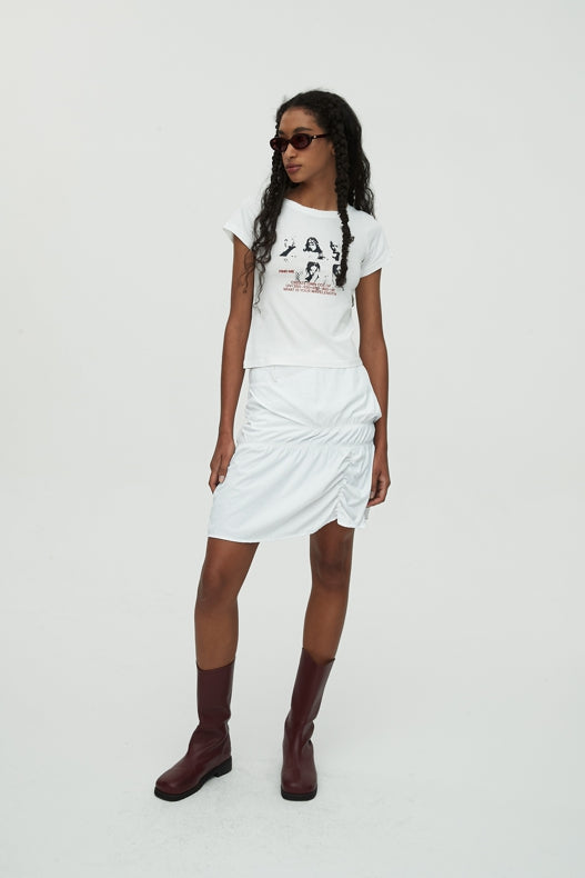 nache(ナチェ) DAMAGE MONTAGE T-SHIRT (UNISEX) - WHITE