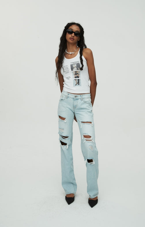 nache(ナチェ) COLOR POSTER SLEEVELESS - WHITE