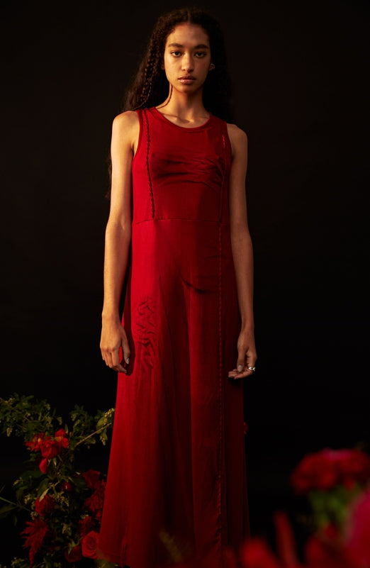 nache(ナチェ) SOLID MAXI DRESS - RED