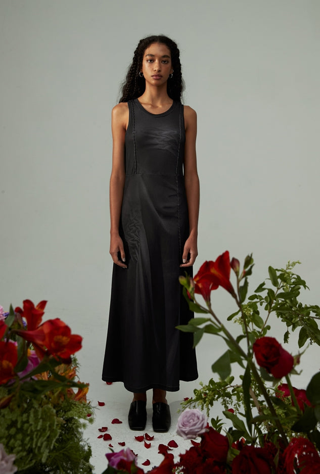 nache(ナチェ) SOLID MAXI DRESS - BLACK