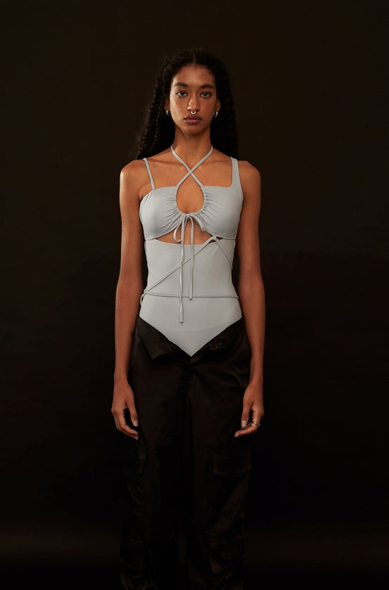 nache(ナチェ) STRAP AQUA SLEEVELESS - GRAY