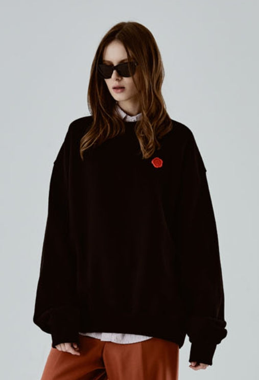 ORDINARY PEOPLE(オーディナリーピープル) SEALING DETAIL BLACK SWEATSHIRTS