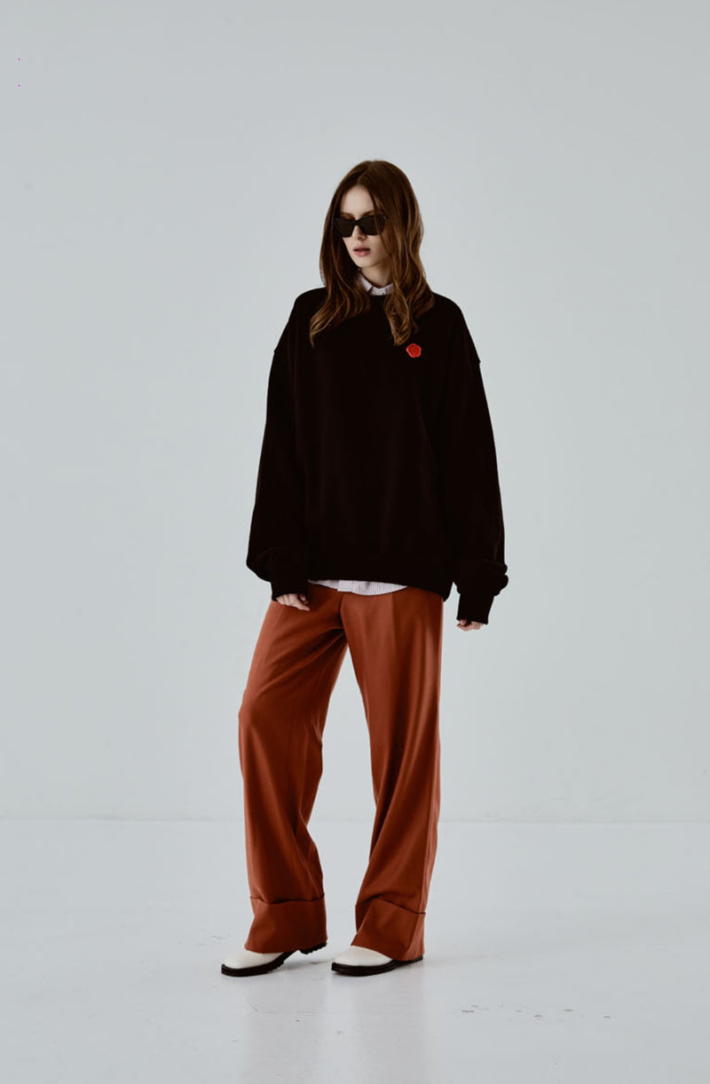 ORDINARY PEOPLE(オーディナリーピープル) SEALING DETAIL BLACK SWEATSHIRTS