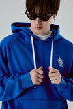 ORDINARY PEOPLE(オーディナリーピープル) ORD WHITE LOGO BLUE HOODIE